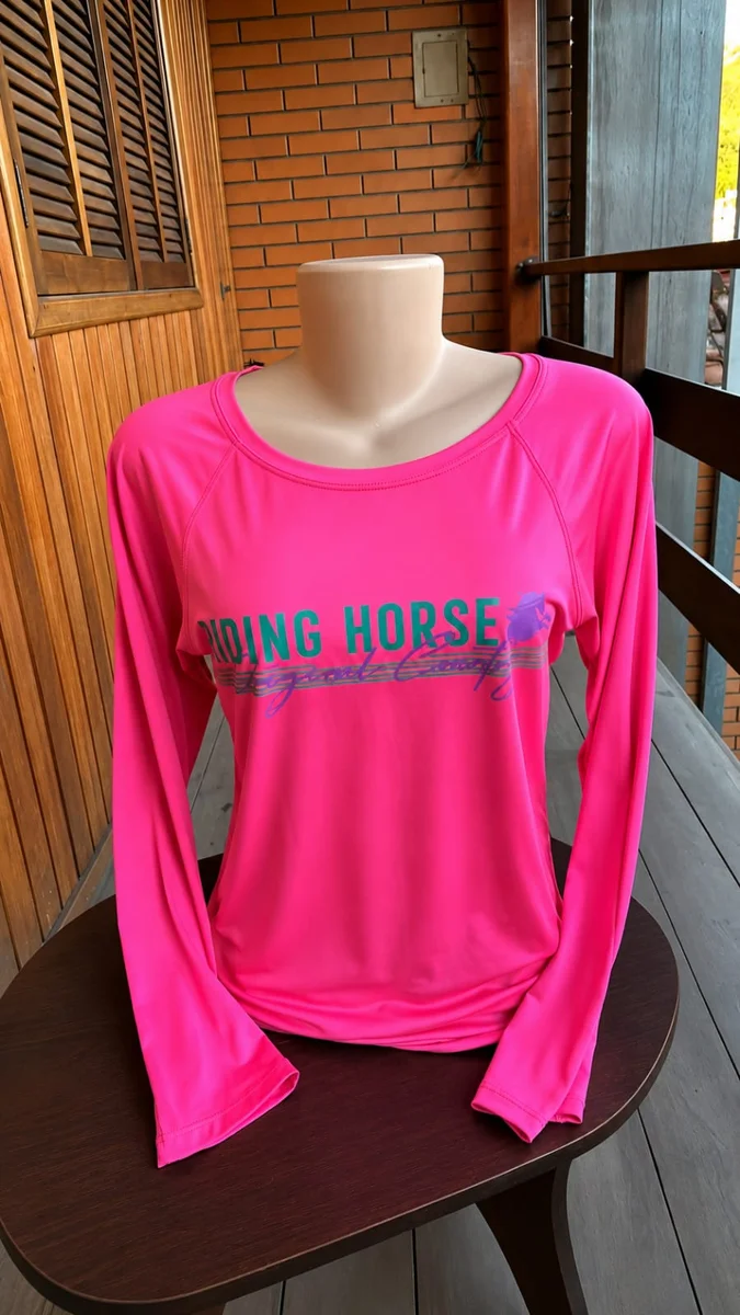 Camisa Térmica  Feminina UV50+ M.Longa- Rosa Neon