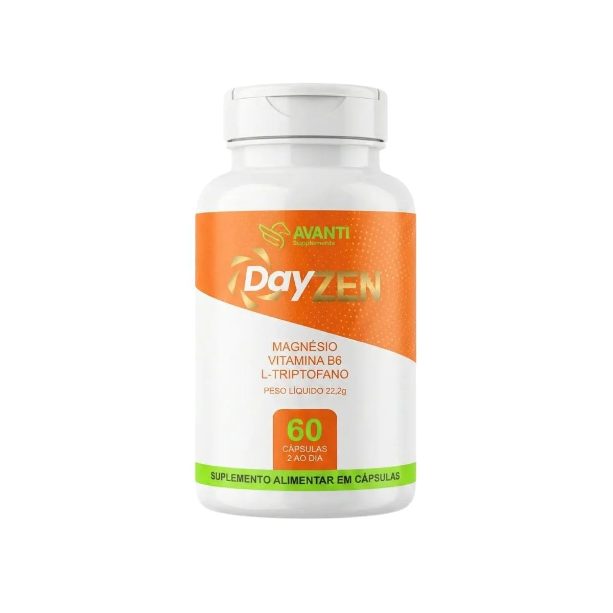 DayZen Calmante - Ltriptofano 25mg + Magnésio 65mg + Vitamina B6 1,3mg 60 Cápsulas - Avanti Supplements
