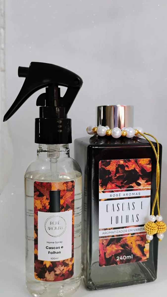 Kit home spray cascas e folhas 100ml🍂 +Difusor de varetas cascas e folhas 240ml