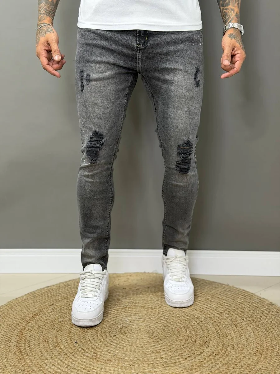Calça jogador cinza detalhes amarelos 67