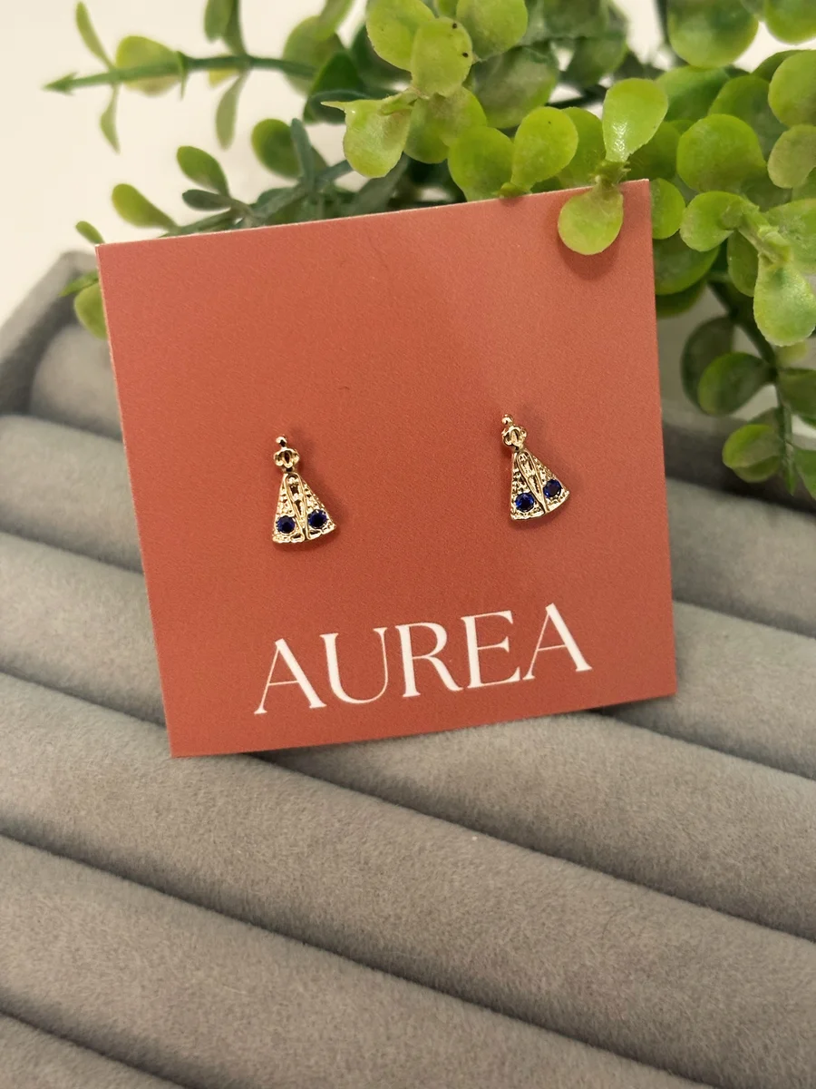 Brinco nossa senhora dourado