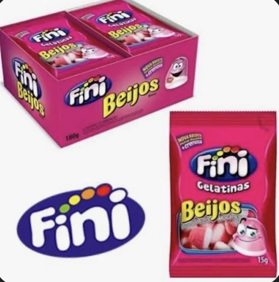 BALA - FINI - 15G GOMA MINI BEIJOS DE MORANGO