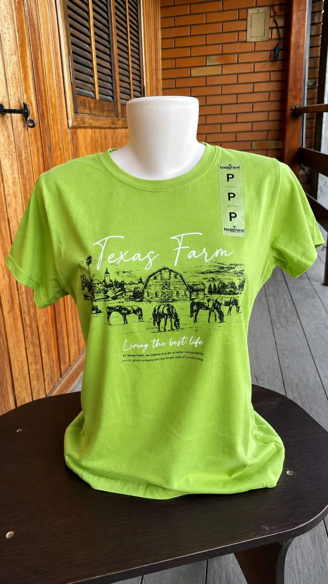 Camisa Feminina Texas Farm- Verde Abacate
