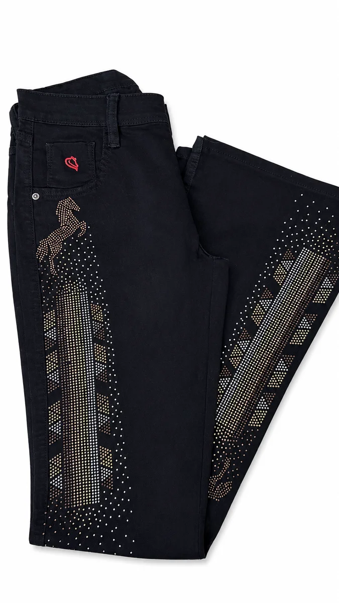Calça Feminina com Strass- Puro Country- Preta