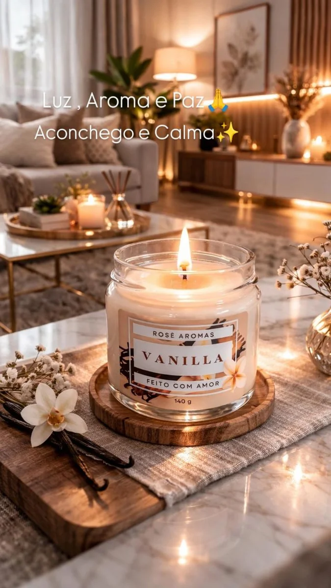 Vela  clássica Vanilla 140g