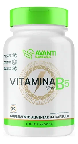 Vitamina B5 5,7mg 30 Cápsulas - Avanti Supplements