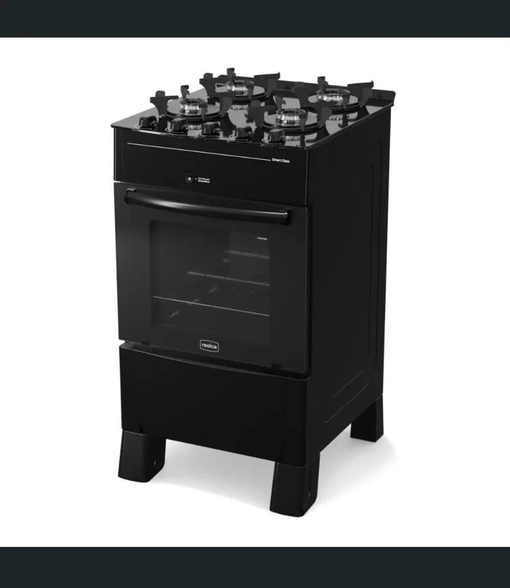Fogão 4 Bocas a Gás Realce Smart Glass CR223 Cor Preto