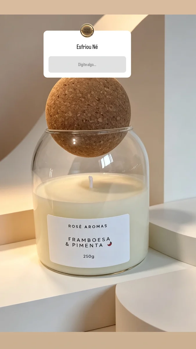 Vela Pimenta & Framboesa 250 ml vidro Bola Cortiça