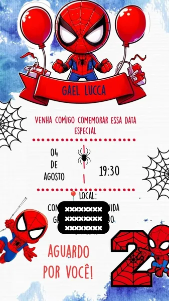 Convite de aniversário infantil simples