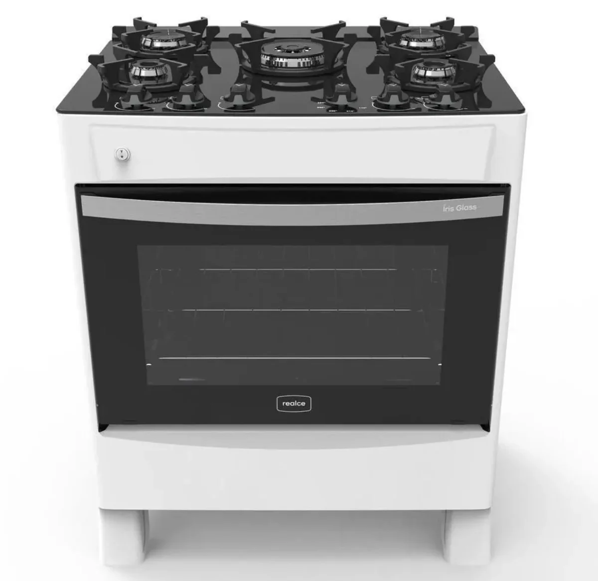 Fogão 5 Bocas A Gás Acendimento Automático Realce Glass Bivolt Cr212 Branco Branco 127/220 -