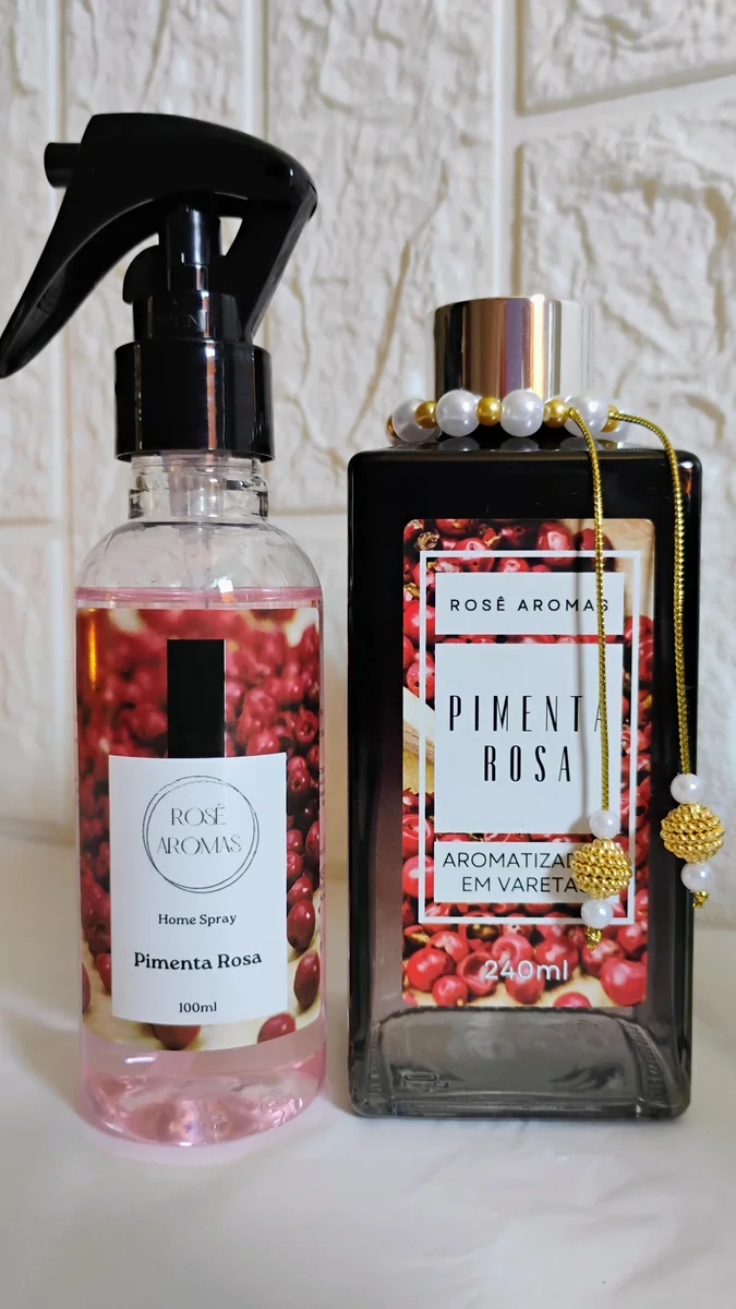 Kit Home spray Pimenta Rosa 100ml +Difusor de varetas 240ml