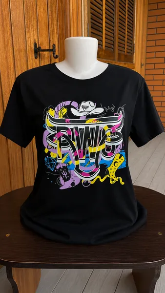 Camisa Mãe e Filha- Power Country- Preta