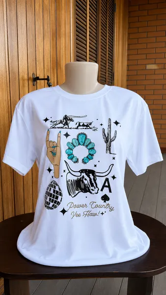 Camisa Feminina Power Country- Branca