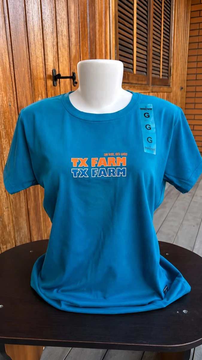 Camisa Feminina Texas Farm- Turquesa