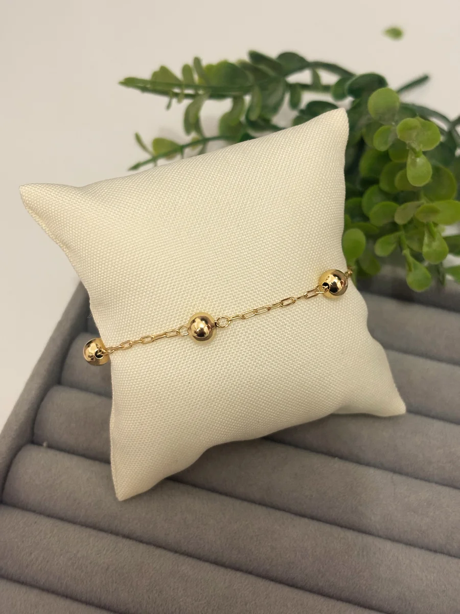 Pulseira bolinhas dourada