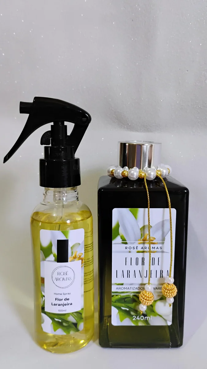 Kit Home spray flor de laranjeira 100ml+ Difusor  de varetas flor de laranjeira 240ml