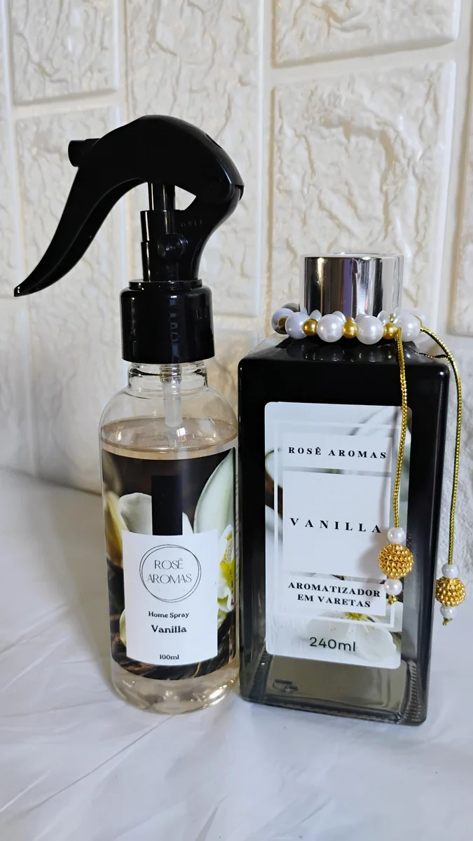 Kit home spray Vanilla 100ml Difusor de varetas Vanilla 240ml