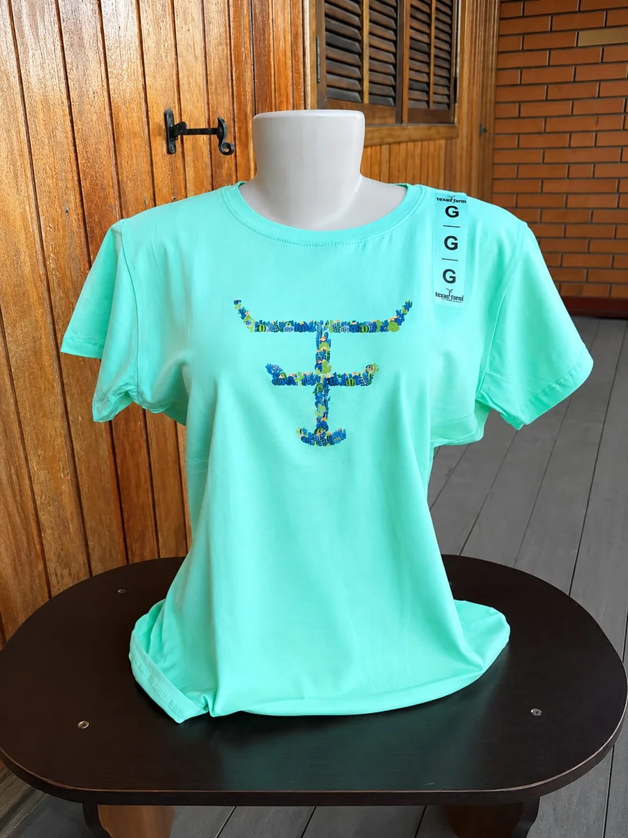Camisa Feminina Texas Farm- Verde Lunar