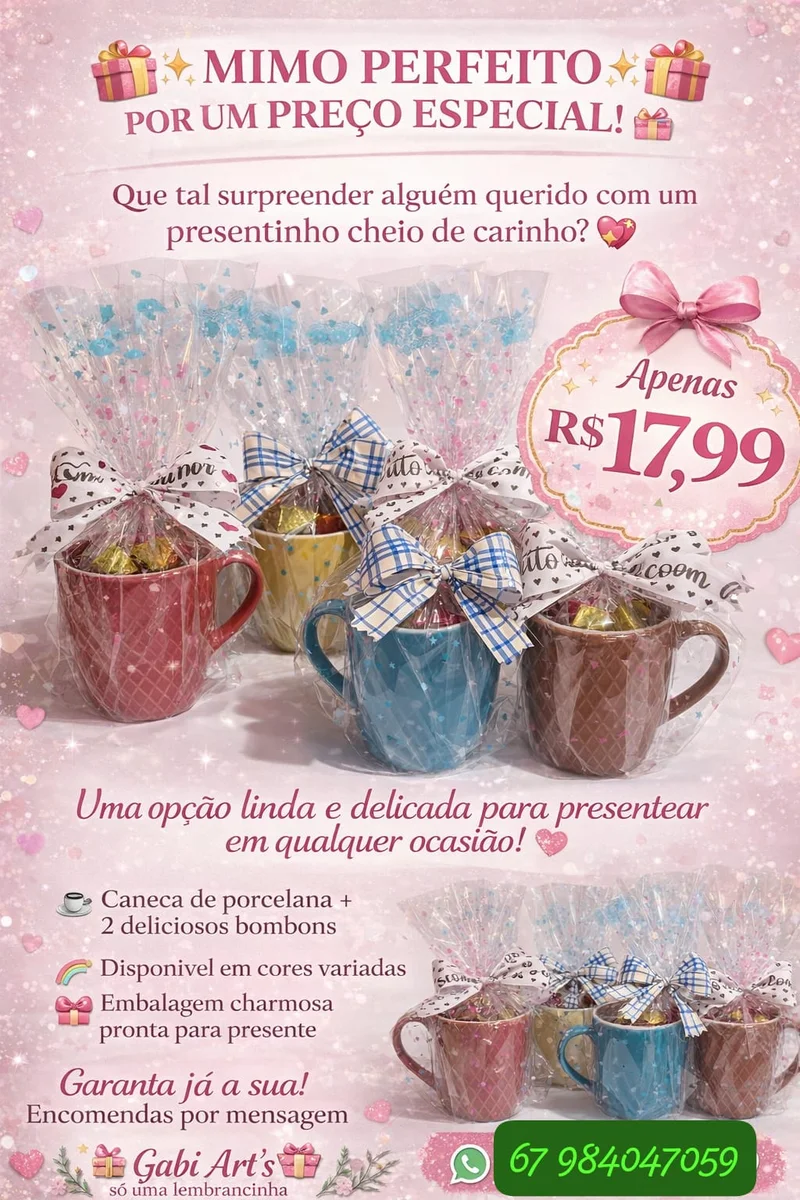 Mimo caneca com bombons