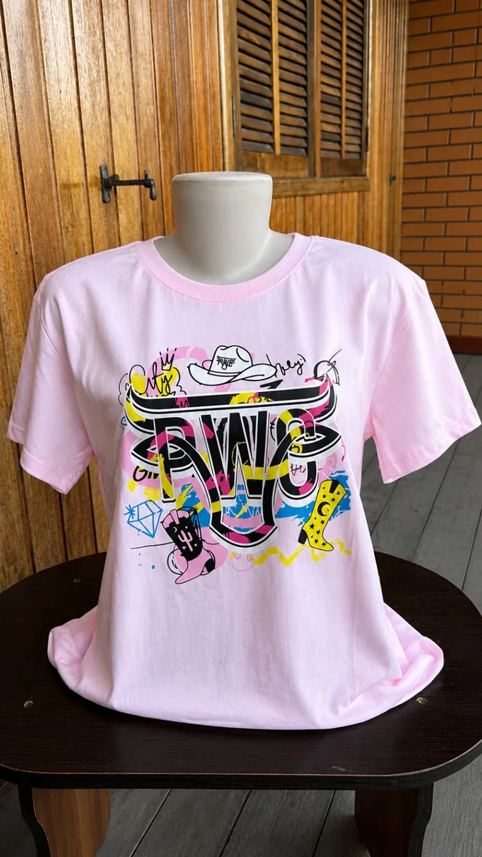 Camisa Mãe e Filha- Power Country -Rosa