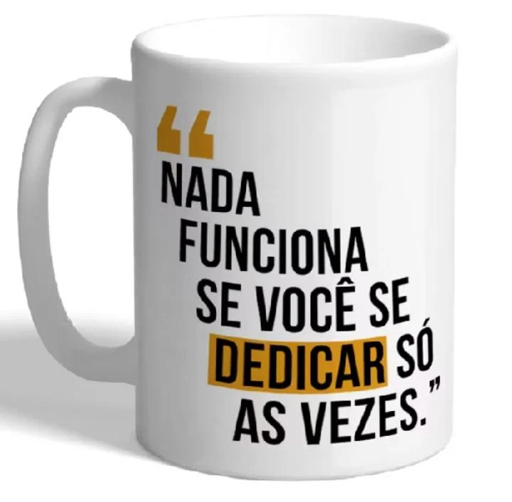 Caneca com frase motivacional